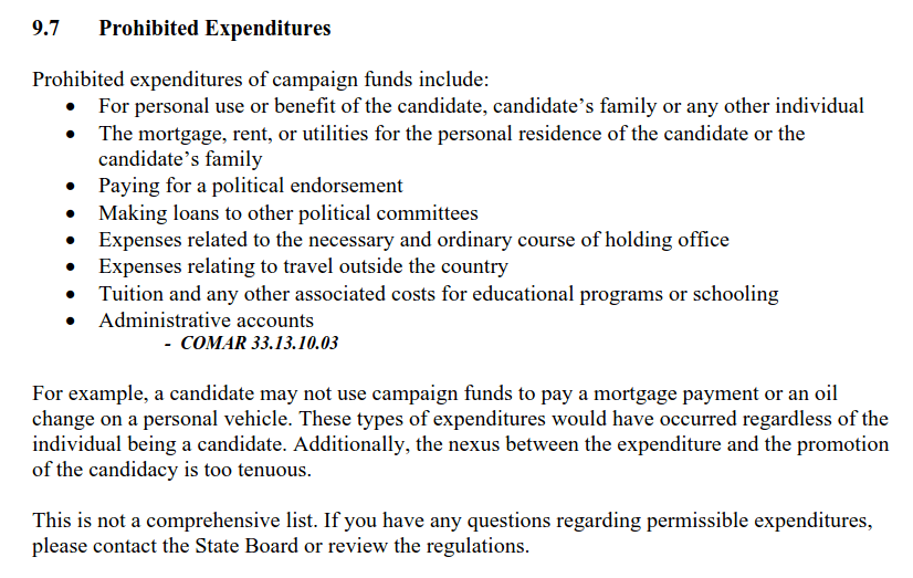 Prohibited Expenditures